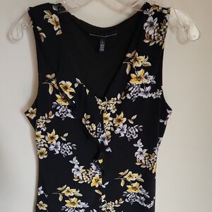 Floral Black and Yellow Women's Top